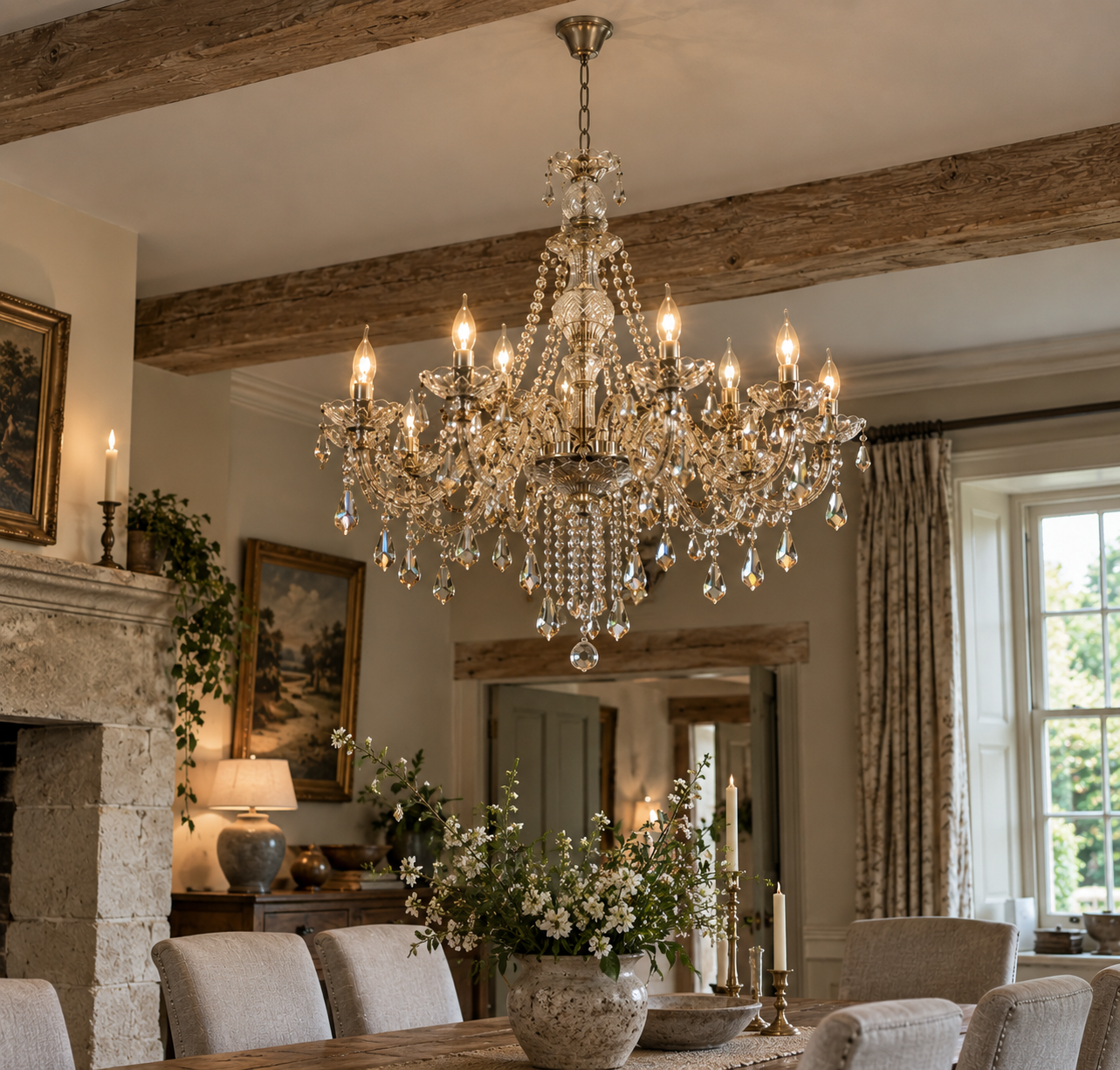 The Kensington Ten-Light Crystal Chandelier